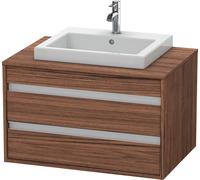 Duravit Ketho Meuble sous-vasque sur console suspendu, 800x496x550 mm, 2 tiroirs, pour lavabo à encastrer au centre, KT675402121, KT675402121, Colorazione: Decoro noce scuro
