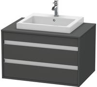 Duravit Ketho Meuble sous-vasque sur console suspendu, 800x496x550 mm, 2 tiroirs, pour lavabo à encastrer au centre, KT675404949, KT675404949, Colorazione: Grafite opaco Decor