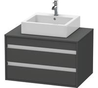 Duravit Ketho Meuble sous-vasque sur console suspendu, 800x496x550 mm, 2 tiroirs, pour vasque à poser au centre, KT665404949, KT665404949, Colorazione: Grafite opaco Decor