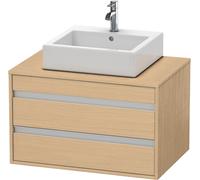 Duravit Ketho Meuble sous-vasque sur console suspendu, 800x496x550 mm, 2 tiroirs, pour vasque à poser au centre, KT665403030, KT665403030, Colorazione: Rovere naturale decorativo