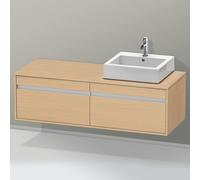 Duravit Ketho Meuble sous-lavabo sur console suspendu, 1400x426x550 mm, 2 tiroirs, pour vasque à poser, position à droite, KT6697R3030, KT6697R3030, Colorazione: Rovere naturale decorativo