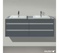 Duravit Ketho Meuble sous-vasque sur console suspendu, 1400x496x550 mm, 4 tiroirs, pour 2 lavabos à encastrer, des deux côtés, KT6757B4949, KT6757B4949, Colorazione: Grafite opaco Decor