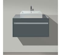 Duravit Ketho Meuble sous-lavabo suspendu 6694, 1 tiroir, 800mm, pour 1 lavabo suspendu, centré, KT669404949, KT669404949, Colorazione: Grafite opaco Decor