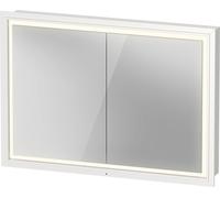 Duravit L-Cube armoire de toilette avec éclairage LED, 2 portes, Touch-LED, prise E, 1000x155x700mm, blanc, LC7652018181000, LC7652018181000