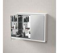 Duravit L-Cube armoire de toilette avec éclairage LED, blanc, 800x155x700mm, 2 portes, prise de courant E, LC7551018181010, LC7551018181010, Versione: con illuminazione lavabo