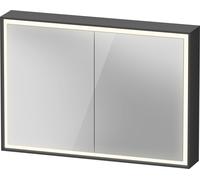 Duravit L-Cube armoire de toilette avec éclairage LED, graphite mat, 1000x155x700mm, 2 portes, prise E, LC7552049491010, LC7552049491010, Versione: con illuminazione lavabo