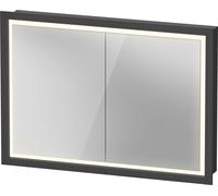 Duravit L-Cube armoire de toilette avec éclairage LED, graphite mat, 1000x155x700mm, 2 portes, Touch-LED, prise F, LC7652049490000, LC7652049490000