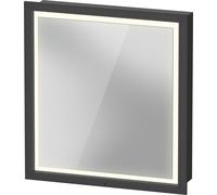 Duravit L-Cube armoire de toilette avec éclairage LED, graphite mat, 650x155x700mm, 1 porte, charnière à gauche, Touch-LED, prise F, LC7650L49490000, LC7650L49490000
