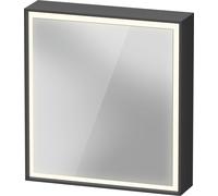 Duravit L-Cube armoire de toilette avec éclairage LED, graphite mat, 650x155x700mm, 1 porte, charnière à gauche, prise E, LC7550L49490010, LC7550L49490010, Versione: con illuminazione lavabo