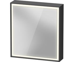 Duravit L-Cube armoire de toilette avec éclairage LED, graphite mat, 650x155x700mm, 1 porte, charnière à gauche, prise F, LC7550L49491010, LC7550L49491010, Versione: con illuminazione lavabo