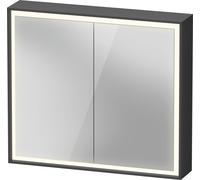 Duravit L-Cube armoire de toilette avec éclairage LED, graphite mat, 800x155x700mm, 2 portes, prise de courant E, LC7551049491010, LC7551049491010, Versione: con illuminazione lavabo