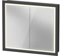Duravit L-Cube armoire de toilette avec éclairage LED, graphite mat, 800x155x700mm, 2 portes, Touch-LED, prise E, LC7651049491000, LC7651049491000