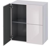Duravit L-Cube armoire mi-haute, largeur 700mm, profondeur 363mm, 2 portes, LC117702727, LC117702727, Colorazione: Laccato lucido bianco lilla lucido