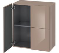 Duravit L-Cube armoire mi-haute, largeur 700mm, profondeur 363mm, 2 portes, LC117708686, LC117708686, Colorazione: Laccato lucido Cappuccino