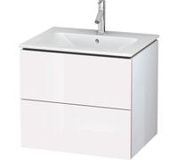 Mobile toilette Duravit L-Cube Vanity a parete, 2 cassetti, larghezza: 620 mm, per Me by Starck 233663, Colorazione: Decoro bianco lucido