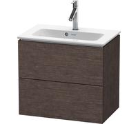Duravit L-Cube bâti-support lavabo suspendu, Compact, 2 tiroirs, 620x550x391mm, LC625607272, LC625607272, Colorazione: impiallacciato in vero legno di quercia scuro spazzolato e vero legno