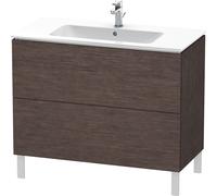 Duravit L-Cube bâti-support pour lavabo à poser, 2 tiroirs, 1020x704x481mm, LC662707272, LC662707272, Colorazione: impiallacciato in vero legno di quercia scuro spazzolato e vero legno