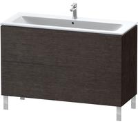 Duravit L-Cube bâti-support pour lavabo à poser, 2 tiroirs, 1220x704x481mm, LC662807272, LC662807272, Colorazione: impiallacciato in vero legno di quercia scuro spazzolato e vero legno