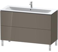 Duravit L-Cube bâti-support pour lavabo à poser, 2 tiroirs, 1220x704x481mm, LC662808989, LC662808989, Colorazione: Flanella Laccato lucido grigio flanella