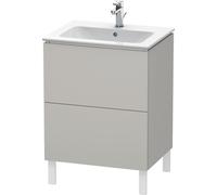 Duravit L-Cube bâti-support pour lavabo à poser, 2 tiroirs, 620x704x481mm, LC662500707, LC662500707, Colorazione: Decoro grigio cemento opaco