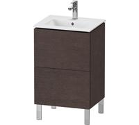 Duravit L-Cube bâti-support pour lavabo à poser Compact, 2 tiroirs, 520x704x421mm, LC667107272, LC667107272, Colorazione: impiallacciato in vero legno di quercia scuro spazzolato e vero legno