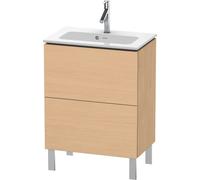 Duravit L-Cube bâti-support pour lavabo à poser, Compact, 2 tiroirs, 620x704x391mm, LC667303030, LC667303030, Colorazione: Rovere naturale decorativo