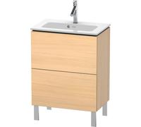 Duravit L-Cube bâti-support pour lavabo à poser, Compact, 2 tiroirs, 620x704x391mm, LC667307171, LC667307171, Colorazione: Rovere mediterraneo impiallacciato in vero legno