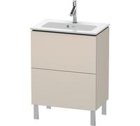 Duravit L-Cube bâti-support pour lavabo à poser, Compact, 2 tiroirs, 620x704x391mm, LC667309191, LC667309191, Colorazione: Taupe Matt DÃ©cor