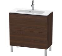 Duravit L-Cube bâti-support pour lavabo à poser, Compact, 2 tiroirs, 820x704x391mm, LC667406969, LC667406969, Colorazione: Noce spazzolato Impiallacciatura in vero legno