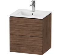 Duravit L-Cube bâti-support pour lavabo suspendu, Compact, 2 tiroirs, 520x550x421mm, LC621802121, LC621802121, Colorazione: Decoro noce scuro opaco