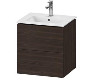 Duravit L-Cube bâti-support pour lavabo suspendu, Compact, 2 tiroirs, 520x550x421mm, LC621806969, LC621806969, Colorazione: Noce spazzolato Impiallacciatura in vero legno