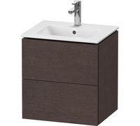 Duravit L-Cube bâti-support pour lavabo suspendu, Compact, 2 tiroirs, 520x550x421mm, LC621807272, LC621807272, Colorazione: impiallacciato in vero legno di quercia scuro spazzolato e vero legno