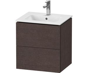 Duravit L-Cube bâti-support pour lavabo suspendu, Compact, 2 tiroirs, 520x550x421mm, LC621807272, LC621807272, Colorazione: impiallacciato in vero legno di quercia scuro spazzolato e vero legno