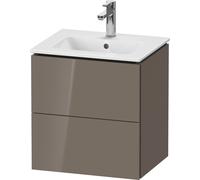 Duravit L-Cube bâti-support pour lavabo suspendu, Compact, 2 tiroirs, 520x550x421mm, LC621808989, LC621808989, Colorazione: Flanella Laccato lucido grigio flanella