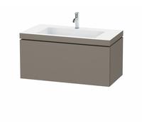 Duravit L-Cube c-bonded Ensemble suspendu, 1 tiroir, sans trop-plein, 1 trou pour robinet, 1000x500x480mm, LC6918O9090, LC6918O9090, Colorazione: Flanella Grigio seta opaco laccato opaco