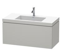 Duravit L-Cube c-bonded Ensemble suspendu, 1 tiroir, sans trop-plein, 1 trou pour robinet, 1000x500x480mm, LC6918O0707, LC6918O0707, Colorazione: Decoro grigio cemento opaco