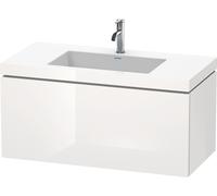 Duravit L-Cube c-bonded Ensemble suspendu, 1 tiroir, sans trop-plein, 1 trou pour robinet, 1000x500x480mm, LC6918O2222, LC6918O2222, Colorazione: Decoro bianco lucido