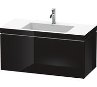 Duravit L-Cube c-bonded Ensemble suspendu, 1 tiroir, sans trop-plein, 1 trou pour robinet, 1000x500x480mm, LC6918O4040, LC6918O4040, Colorazione: Laccato nero lucido
