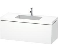 Duravit L-Cube c-bonded Ensemble suspendu, 1 tiroir, sans trop-plein, 1 trou pour robinet, 1200x500x480mm, LC6919O1818, LC6919O1818, Colorazione: Bianco opaco Decor bianco opaco