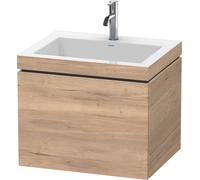 Duravit L-Cube c-bonded Ensemble suspendu, 1 tiroir, sans trop-plein, 1 trou pour robinet, 600x500x480mm, LC6916O5555, LC6916O5555, Colorazione: Rovere marmorizzato Decorazione