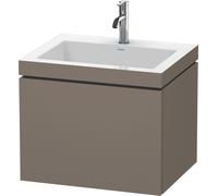 Duravit L-Cube c-bonded Ensemble suspendu, 1 tiroir, sans trop-plein, 1 trou pour robinet, 600x500x480mm, LC6916O9090, LC6916O9090, Colorazione: Flanella Grigio seta opaco laccato opaco