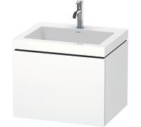 Duravit L-Cube c-bonded Ensemble suspendu, 1 tiroir, sans trop-plein, 1 trou pour robinet, 600x500x480mm, LC6916O8484, LC6916O8484, Colorazione: Decoro bianco super opaco