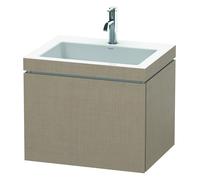 Duravit L-Cube c-bonded Ensemble suspendu, 1 tiroir, sans trop-plein, 1 trou pour robinet, 600x500x480mm, LC6916O7575, LC6916O7575, Colorazione: Arredamento in lino