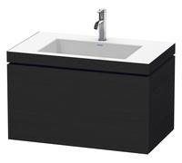 Duravit L-Cube c-bonded Ensemble suspendu, 1 tiroir, sans trop-plein, 1 trou pour robinet, 800x500x480mm, LC6917O1616, LC6917O1616, Colorazione: Rovere nero decorativo