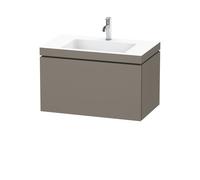 Duravit L-Cube c-bonded Ensemble suspendu, 1 tiroir, sans trop-plein, 1 trou pour robinet, 800x500x480mm, LC6917O9090, LC6917O9090, Colorazione: Flanella Grigio seta opaco laccato opaco