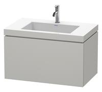 Duravit L-Cube c-bonded Ensemble suspendu, 1 tiroir, sans trop-plein, 1 trou pour robinet, 800x500x480mm, LC6917O0707, LC6917O0707, Colorazione: Decoro grigio cemento opaco