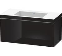 Duravit L-Cube c-bonded Ensemble suspendu, 1 tiroir, sans trop-plein, sans trou pour robinetterie, 1000x500x480mm, LC6918N4040, LC6918N4040, Colorazione: Laccato nero lucido