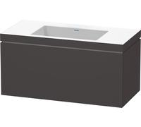 Duravit L-Cube c-bonded Ensemble suspendu, 1 tiroir, sans trop-plein, sans trou pour robinetterie, 1000x500x480mm, LC6918N8080, LC6918N8080, Colorazione: Decoro grafite super opaco