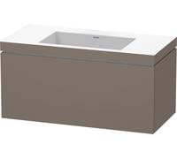 Duravit L-Cube c-bonded Ensemble suspendu, 1 tiroir, sans trop-plein, sans trou pour robinetterie, 1000x500x480mm, LC6918N9090, LC6918N9090, Colorazione: Flanella Grigio seta opaco laccato opaco