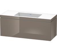 Duravit L-Cube c-bonded Ensemble suspendu, 1 tiroir, sans trop-plein, sans trou pour robinetterie, 1200x500x480mm, LC6919N8989, LC6919N8989, Colorazione: Flanella Laccato lucido grigio flanella